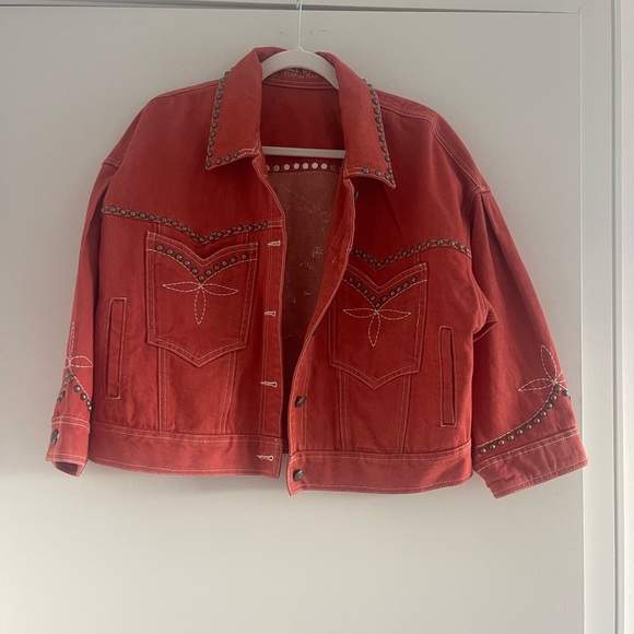 Double D Ranch Jackets & Blazers - Double D Ranch Horse'n Around Red Studded Jacket